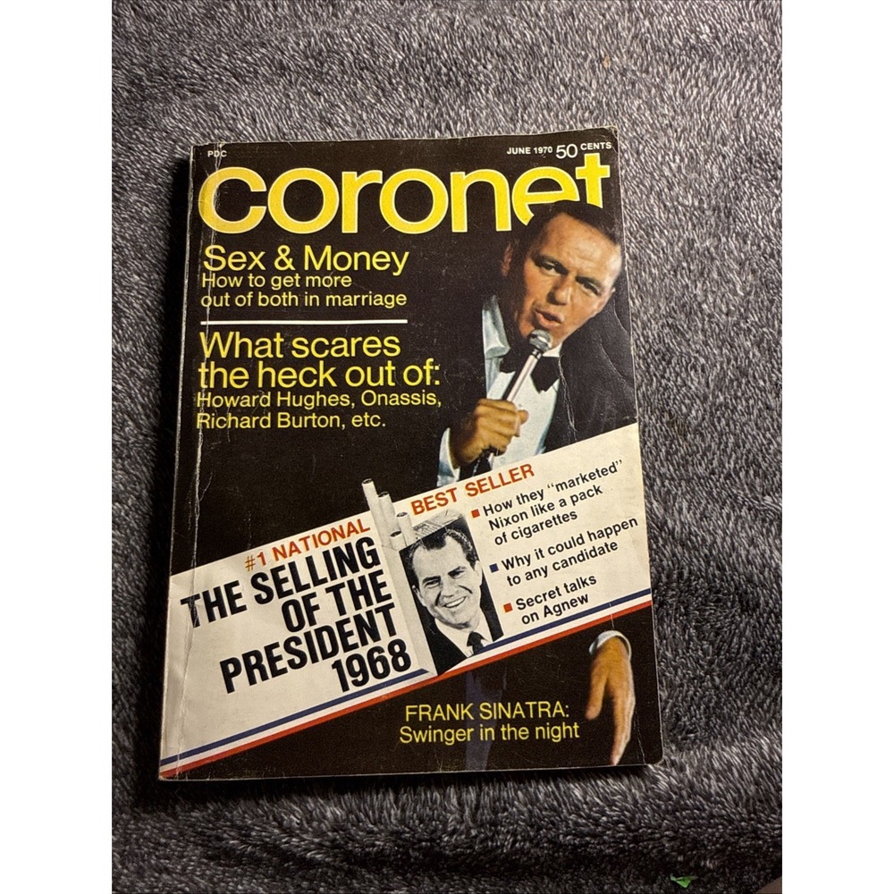 VTG Coronet Magazine June 1970 Vol 8 #6 Frank Sinatra Sex And Money Newsstand‎